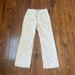 Reformation Eloise High Rise Ivory/Cream Jeans | Size 26